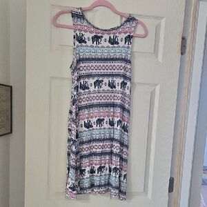 Rue21 Dress with Elephant Print in Pink, Blue, and Black